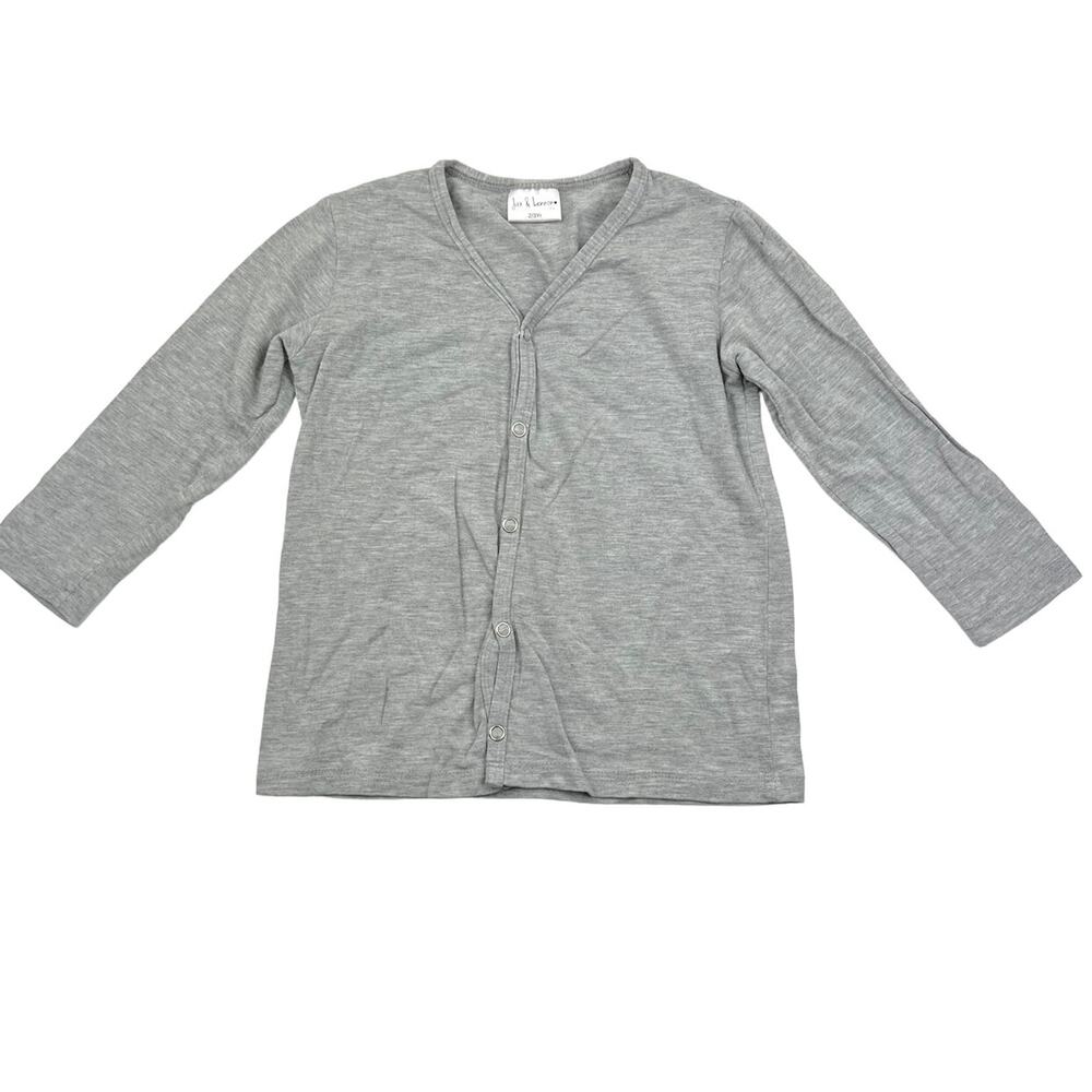 Jax & Lennon Gray Bamboo Snap Cardigan
